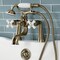 Kingston Brass Deck Mount Clawfoot Tub Faucet with Hand Shower, Antique Brass KS228PXAB - alternate 3